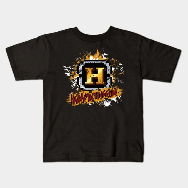 Heavymachinegun! v2 Kids T-Shirt by KinkajouDesign